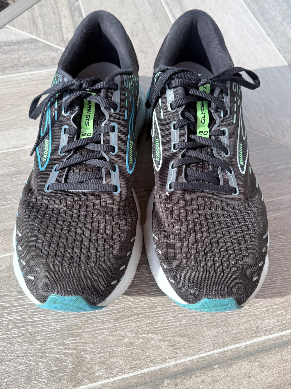 Brooks Men's Glycerin GTS Black with Teal & Mint Accents - Picture 2 of 7